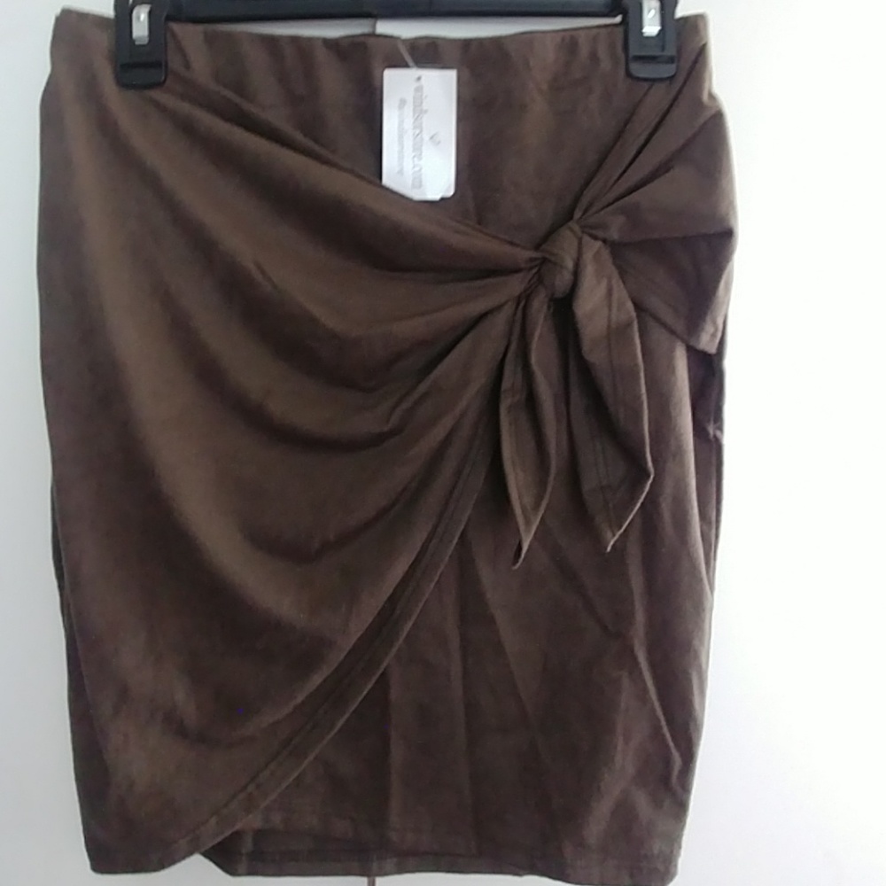 NWT Windsor Olive Suede Mini Skirt